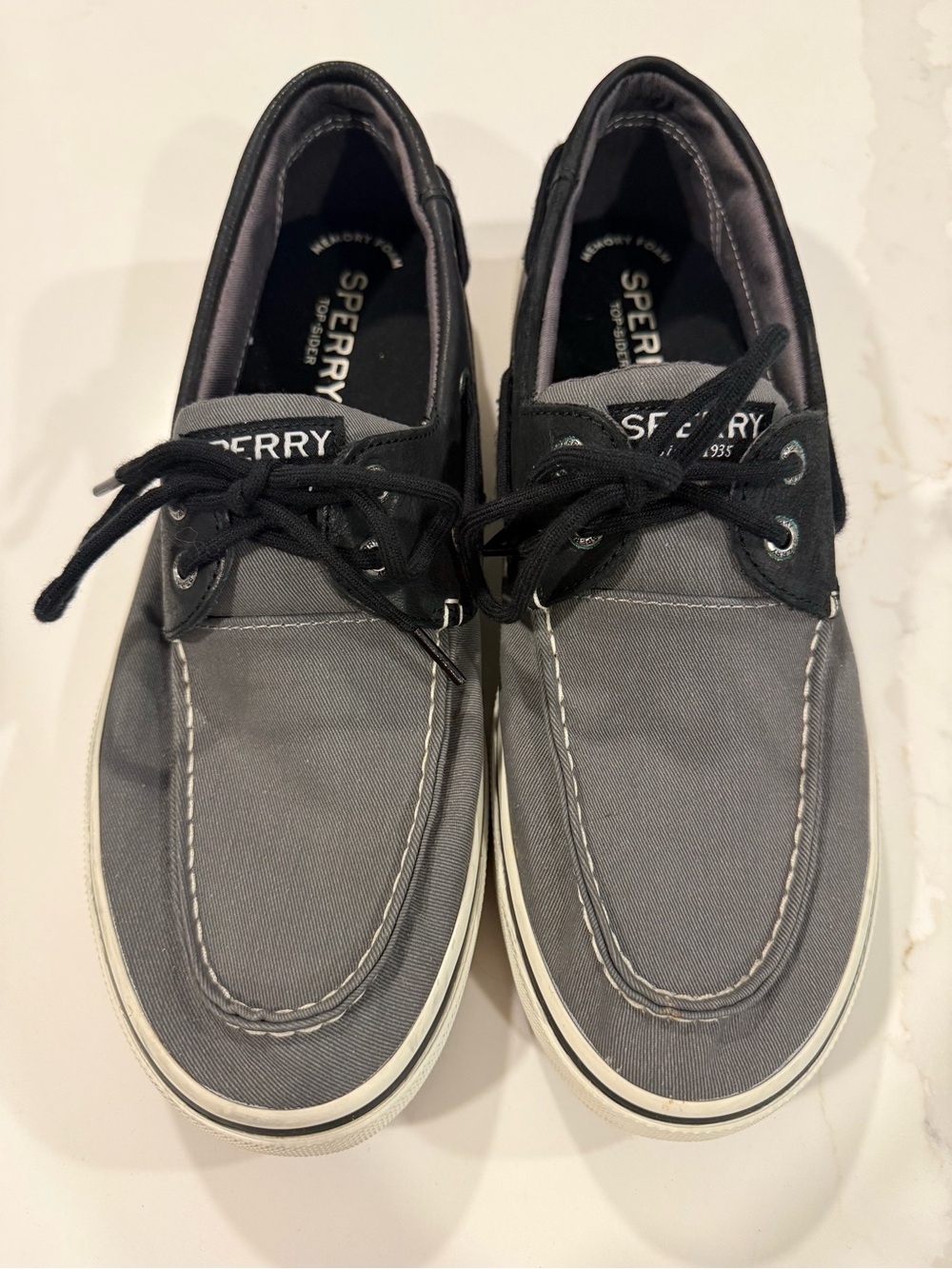 Sperry Men’s Gray and Black Canvas Boat Shoes